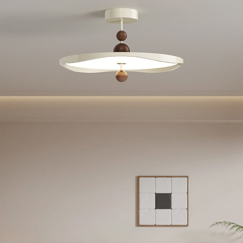 Plafonnier semi-encastré LED rond en fer et aluminium nordique contemporain pour chambre 