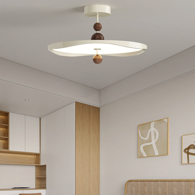 Plafonnier semi-encastré LED rond en fer et aluminium nordique contemporain pour chambre 