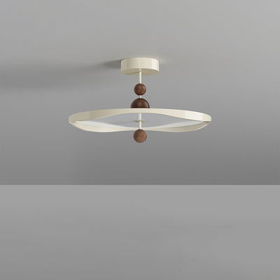 Plafonnier semi-encastré LED rond en fer et aluminium nordique contemporain pour chambre 