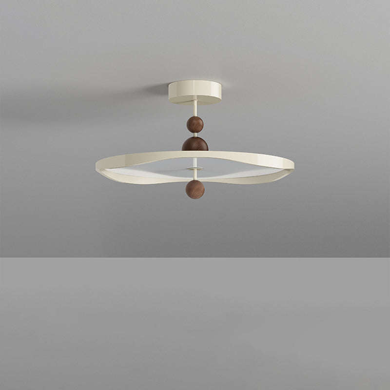 Plafonnier semi-encastré LED rond en fer et aluminium nordique contemporain pour chambre 