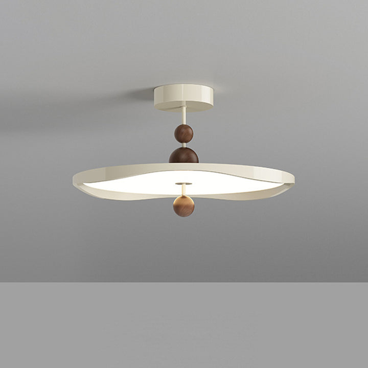 Plafonnier semi-encastré LED rond en fer et aluminium nordique contemporain pour chambre 