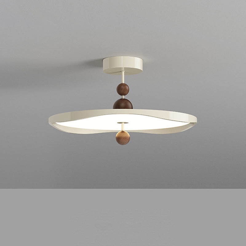 Plafonnier semi-encastré LED rond en fer et aluminium nordique contemporain pour chambre 