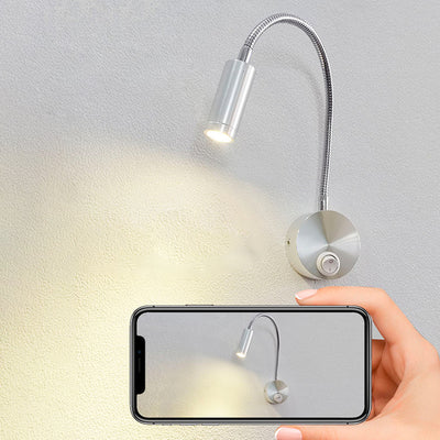 Applique murale LED moderne minimaliste à bras lumineux en fer et aluminium rotatif à 360° pour chambre 