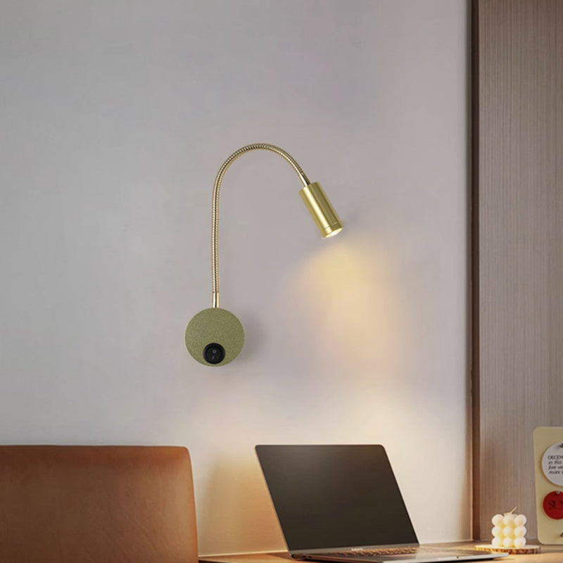 Applique murale LED moderne minimaliste à bras lumineux en fer et aluminium rotatif à 360° pour chambre 