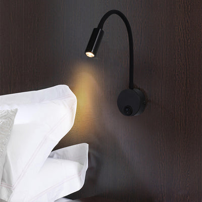 Applique murale LED moderne minimaliste à bras lumineux en fer et aluminium rotatif à 360° pour chambre 