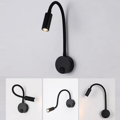 Applique murale LED moderne minimaliste à bras lumineux en fer et aluminium rotatif à 360° pour chambre 