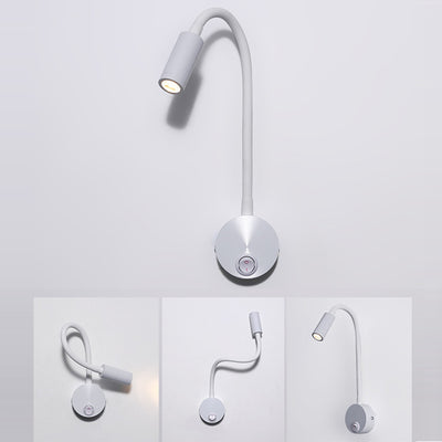Applique murale LED moderne minimaliste à bras lumineux en fer et aluminium rotatif à 360° pour chambre 