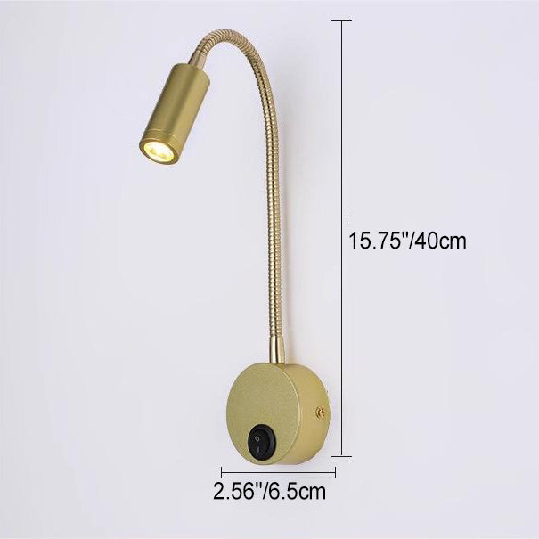 Applique murale LED moderne minimaliste à bras lumineux en fer et aluminium rotatif à 360° pour chambre 