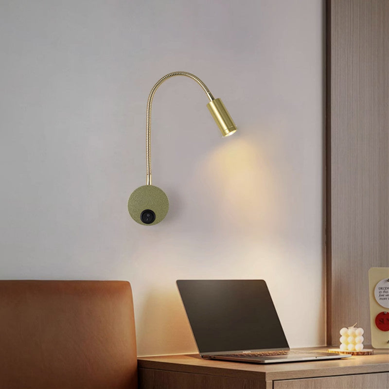 Applique murale LED moderne minimaliste à bras lumineux en fer et aluminium rotatif à 360° pour chambre 