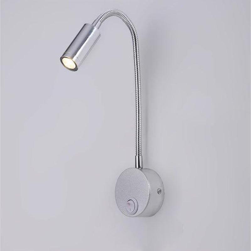 Applique murale LED moderne minimaliste à bras lumineux en fer et aluminium rotatif à 360° pour chambre 