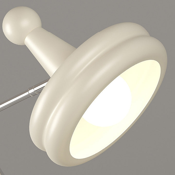 Lampe de table 1 lumière pour chambre à coucher avec abat-jour rond réglable en fer et décoration créative contemporaine de lapin 