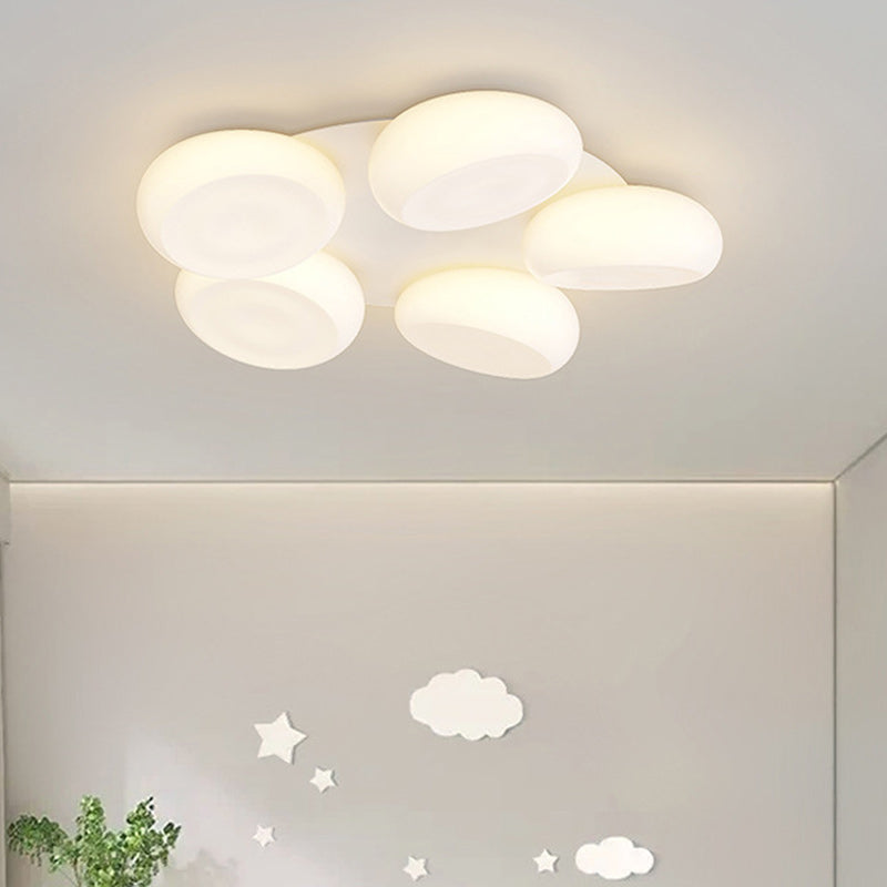 Zeitgenössische nordische Eisen-Acryl-runde LED-Unterputz-Deckenleuchte für Schlafzimmer 