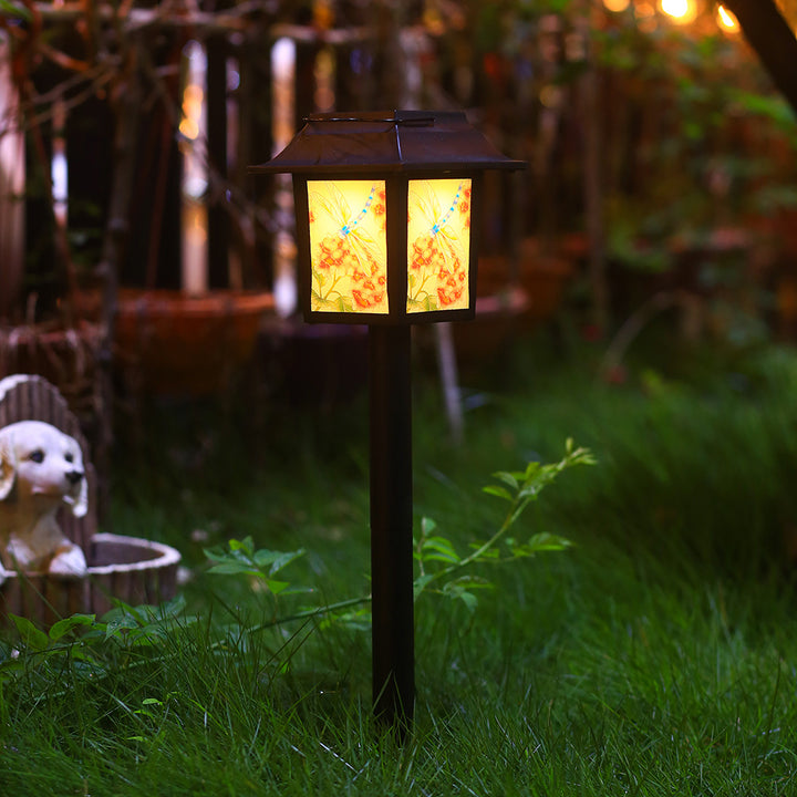Lumière à insérer de pelouse étanche à LED solaire avec motif de hibou carré industriel contemporain pour patio extérieur 