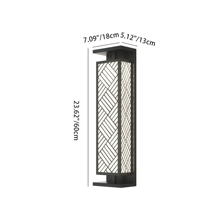 Zeitgenössische Luxus Edelstahl Imitation Marmor Cuboid Shade 1-Licht Außenwandleuchte Lampe für den Garten 