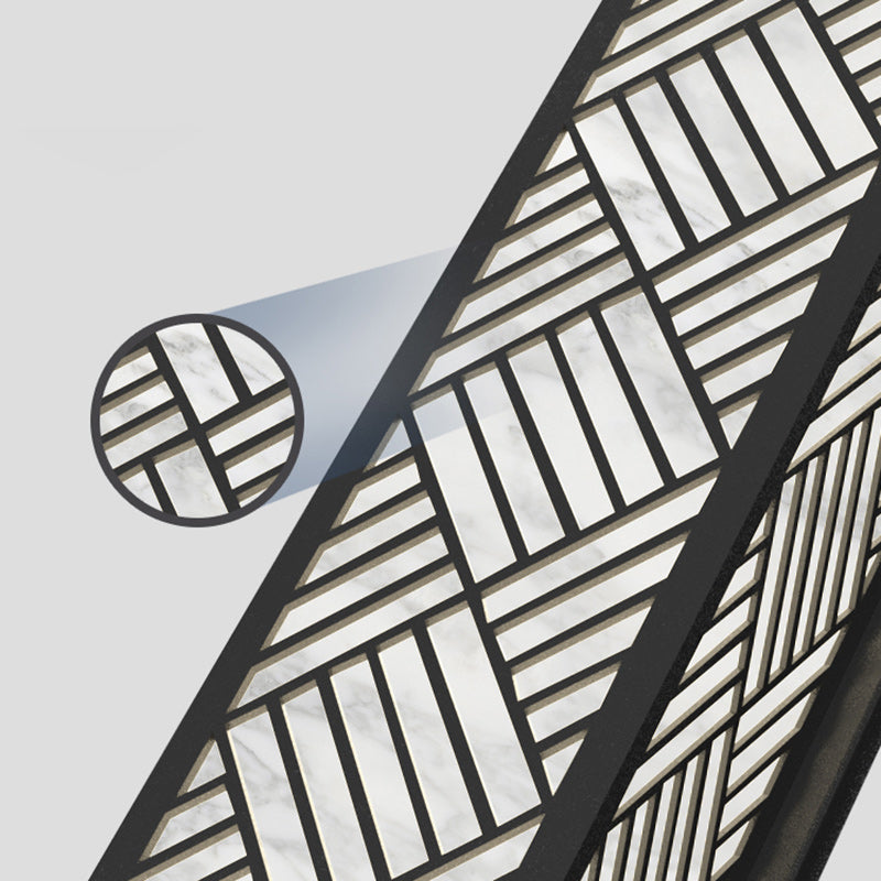 Zeitgenössische Luxus Edelstahl Imitation Marmor Cuboid Shade 1-Licht Außenwandleuchte Lampe für den Garten 
