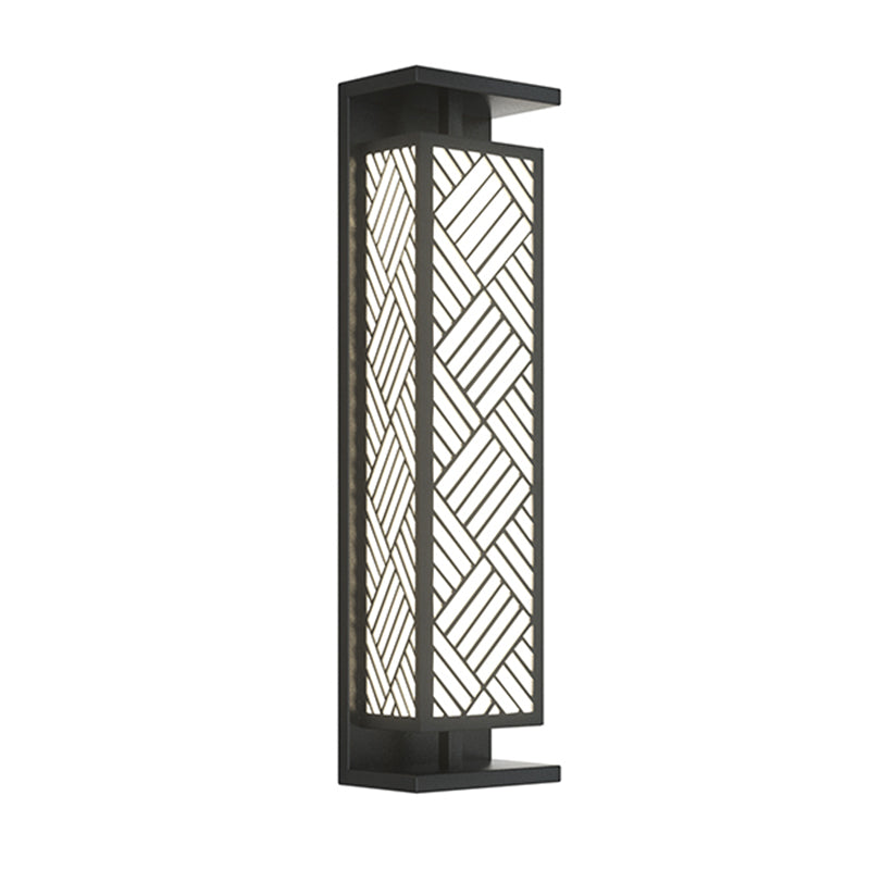 Zeitgenössische Luxus Edelstahl Imitation Marmor Cuboid Shade 1-Licht Außenwandleuchte Lampe für den Garten 
