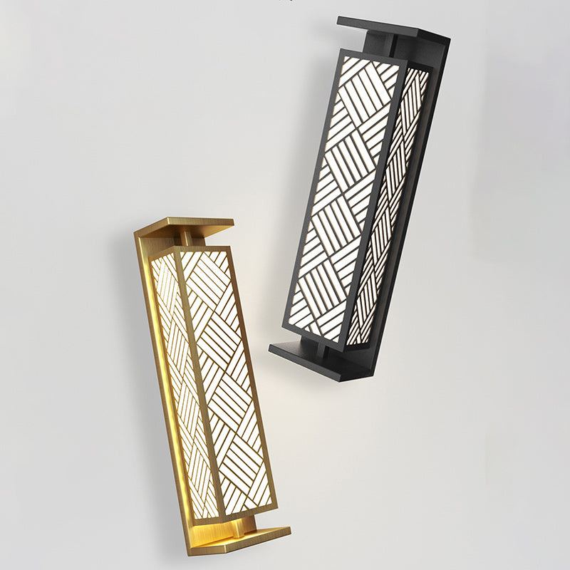 Zeitgenössische Luxus Edelstahl Imitation Marmor Cuboid Shade 1-Licht Außenwandleuchte Lampe für den Garten 