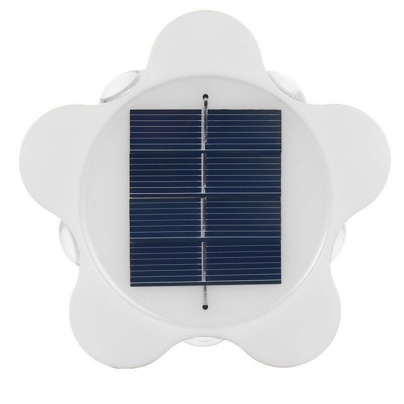 Zeitgenössische industrielle ABS-Pflaumenblüten-LED-Solarwandleuchte für den Außenbereich für den Garten 