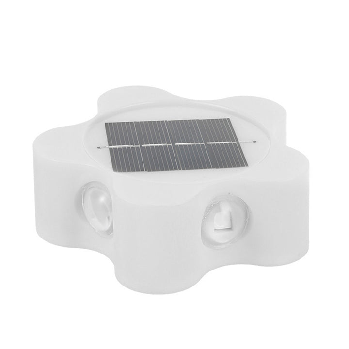 Zeitgenössische industrielle ABS-Pflaumenblüten-LED-Solarwandleuchte für den Außenbereich für den Garten 