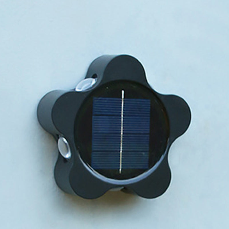 Zeitgenössische industrielle ABS-Pflaumenblüten-LED-Solarwandleuchte für den Außenbereich für den Garten 