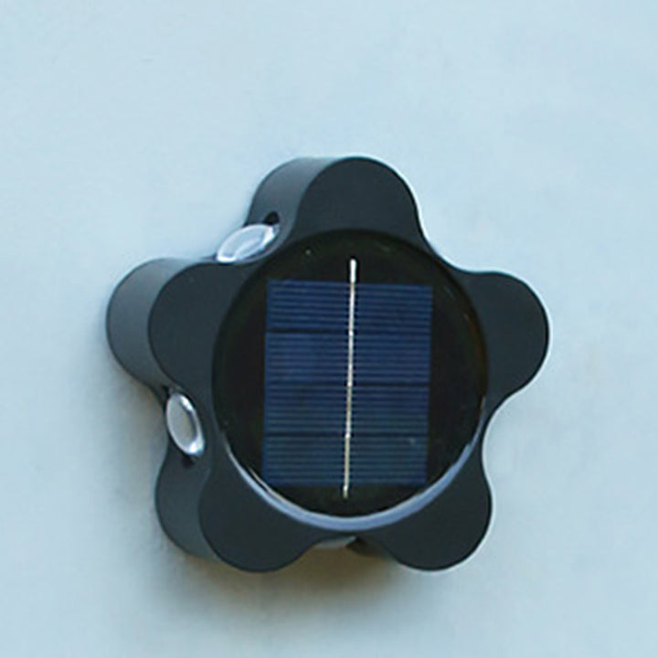 Zeitgenössische industrielle ABS-Pflaumenblüten-LED-Solarwandleuchte für den Außenbereich für den Garten 