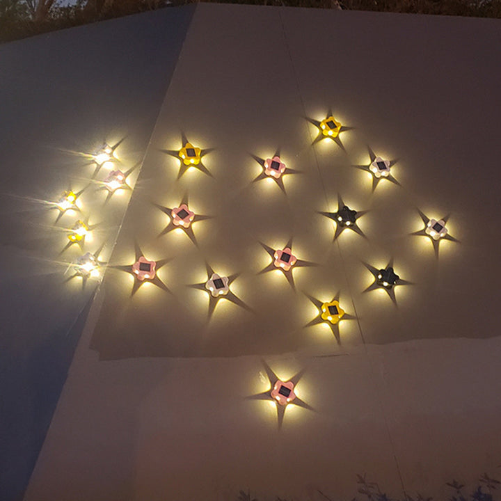 Zeitgenössische industrielle ABS-Pflaumenblüten-LED-Solarwandleuchte für den Außenbereich für den Garten 