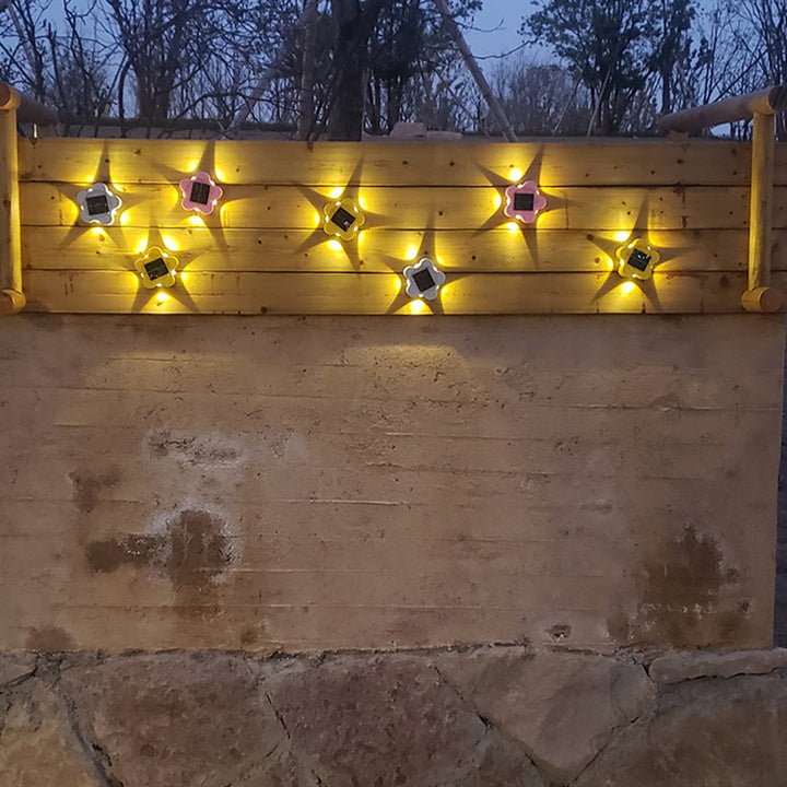 Zeitgenössische industrielle ABS-Pflaumenblüten-LED-Solarwandleuchte für den Außenbereich für den Garten 