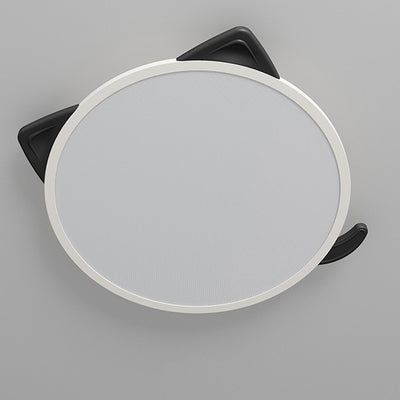 Luz de techo LED empotrada redonda de hierro y aluminio con diseño de gato de dibujos animados nórdico contemporáneo para sala de estar 