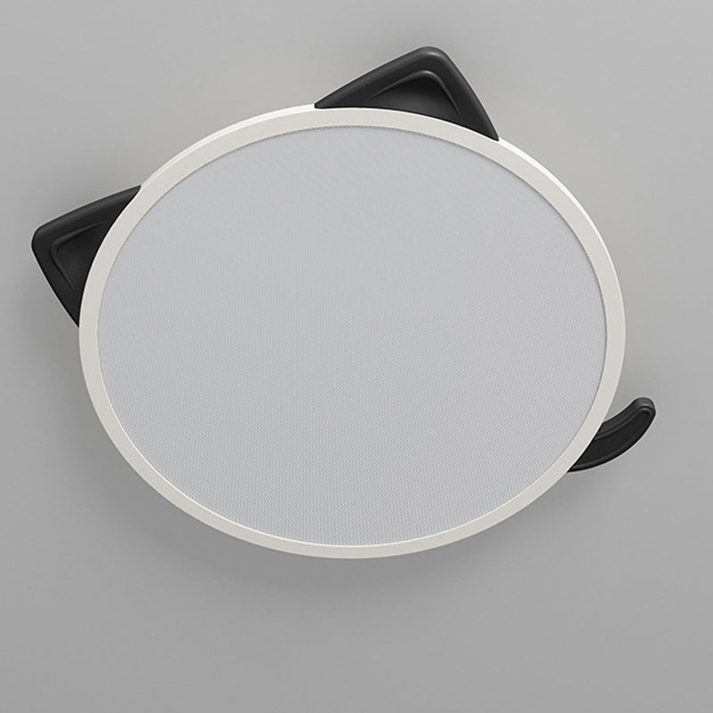 Luz de techo LED empotrada redonda de hierro y aluminio con diseño de gato de dibujos animados nórdico contemporáneo para sala de estar 