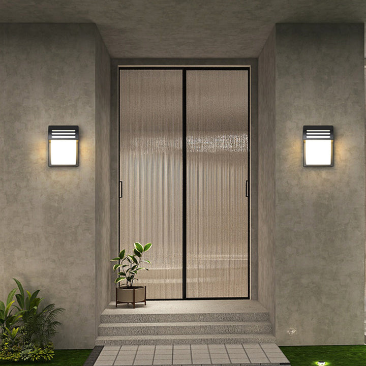 Simplicité Contemporaine Applique Murale Extérieure 1 Lumière en Fer Courbé ABS pour Jardin 