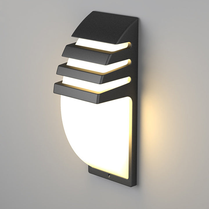 Simplicité Contemporaine Applique Murale Extérieure 1 Lumière en Fer Courbé ABS pour Jardin 