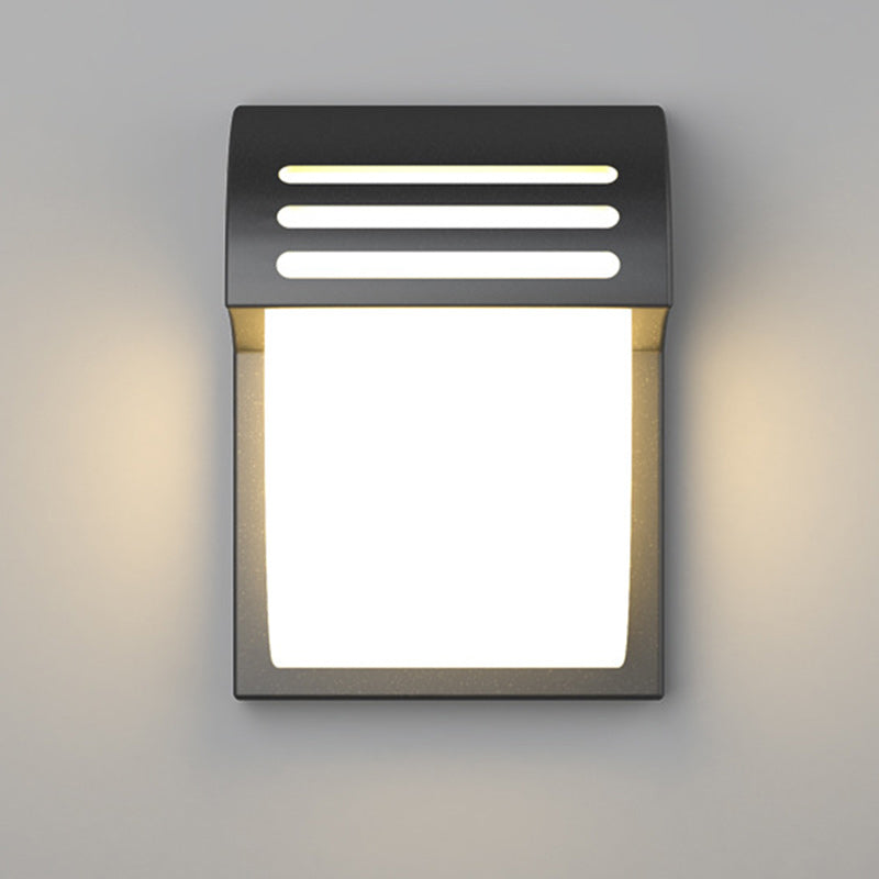 Simplicité Contemporaine Applique Murale Extérieure 1 Lumière en Fer Courbé ABS pour Jardin 