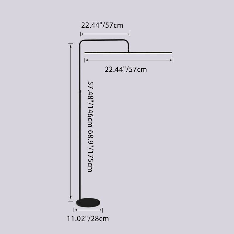 Modern Minimalist Linear Iron LED Reading Light Standing Floor Lamp For Living Room