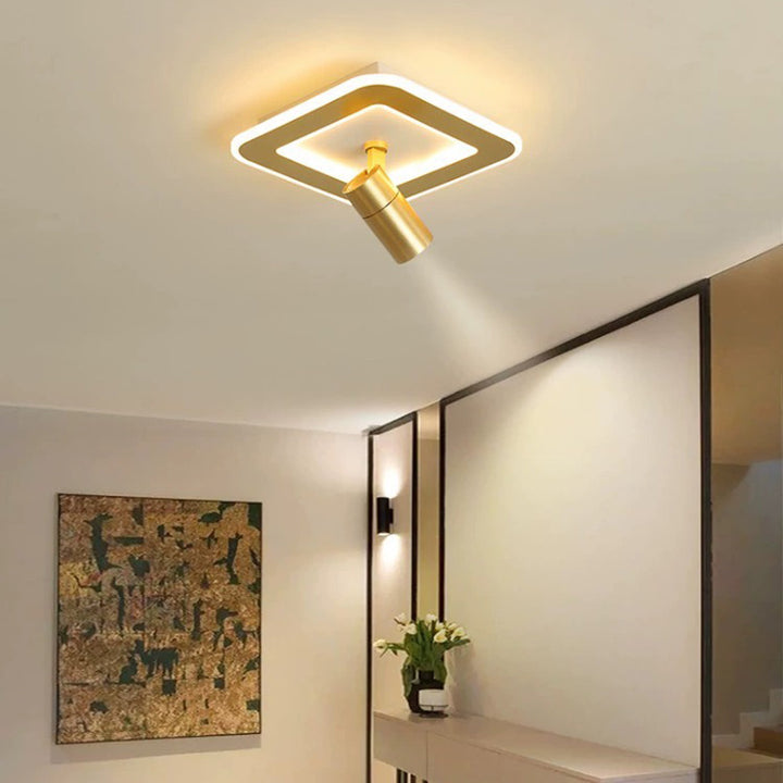 Modern Luxury Iron Square Acrylic LED Spotlight Flush Mount Ceiling Light For Bedroom