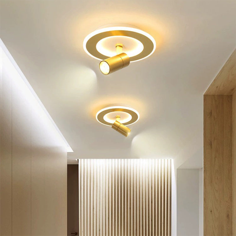 Plafonnier LED carré en fer moderne de luxe avec projecteur en acrylique pour chambre à coucher 