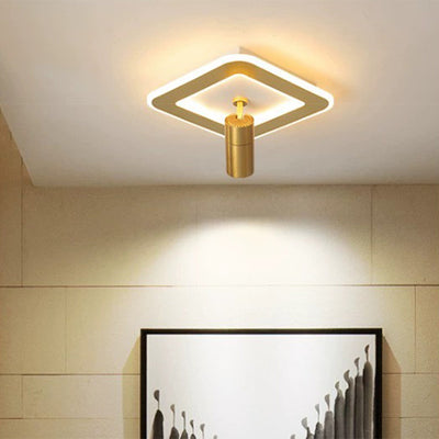 Plafonnier LED carré en fer moderne de luxe avec projecteur en acrylique pour chambre à coucher 
