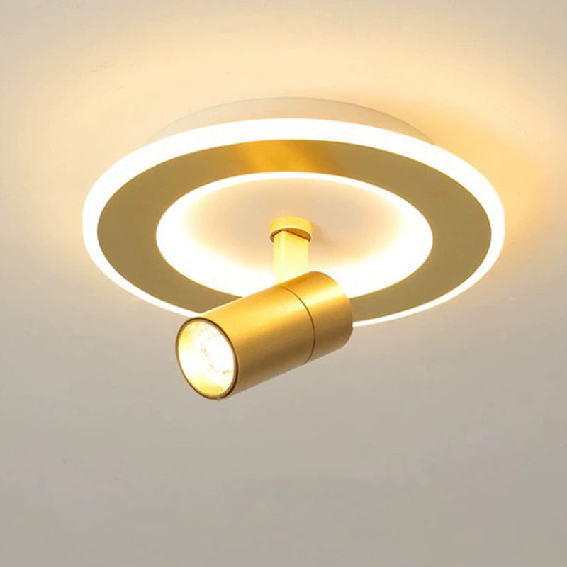 Plafonnier LED carré en fer moderne de luxe avec projecteur en acrylique pour chambre à coucher 