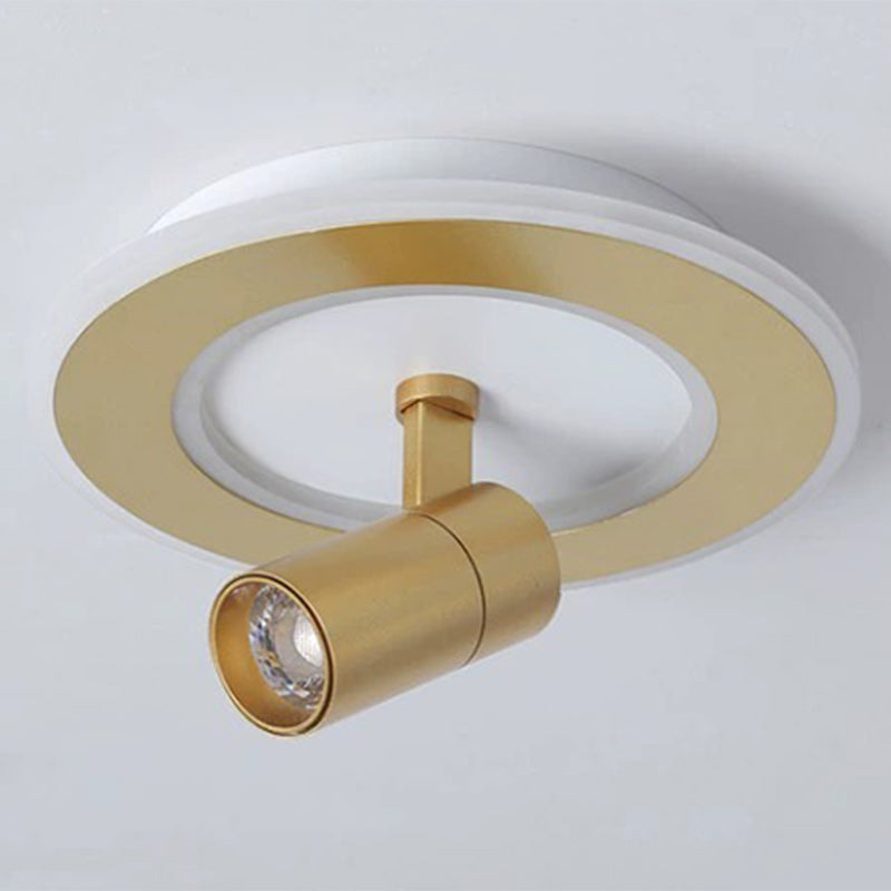 Plafonnier LED carré en fer moderne de luxe avec projecteur en acrylique pour chambre à coucher 