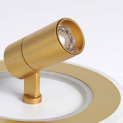 Plafonnier LED carré en fer moderne de luxe avec projecteur en acrylique pour chambre à coucher 