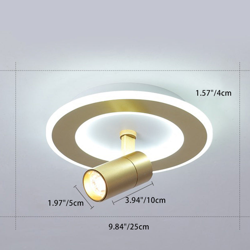 Plafonnier LED carré en fer moderne de luxe avec projecteur en acrylique pour chambre à coucher 