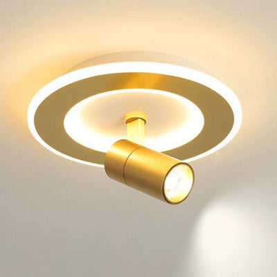 Plafonnier LED carré en fer moderne de luxe avec projecteur en acrylique pour chambre à coucher 