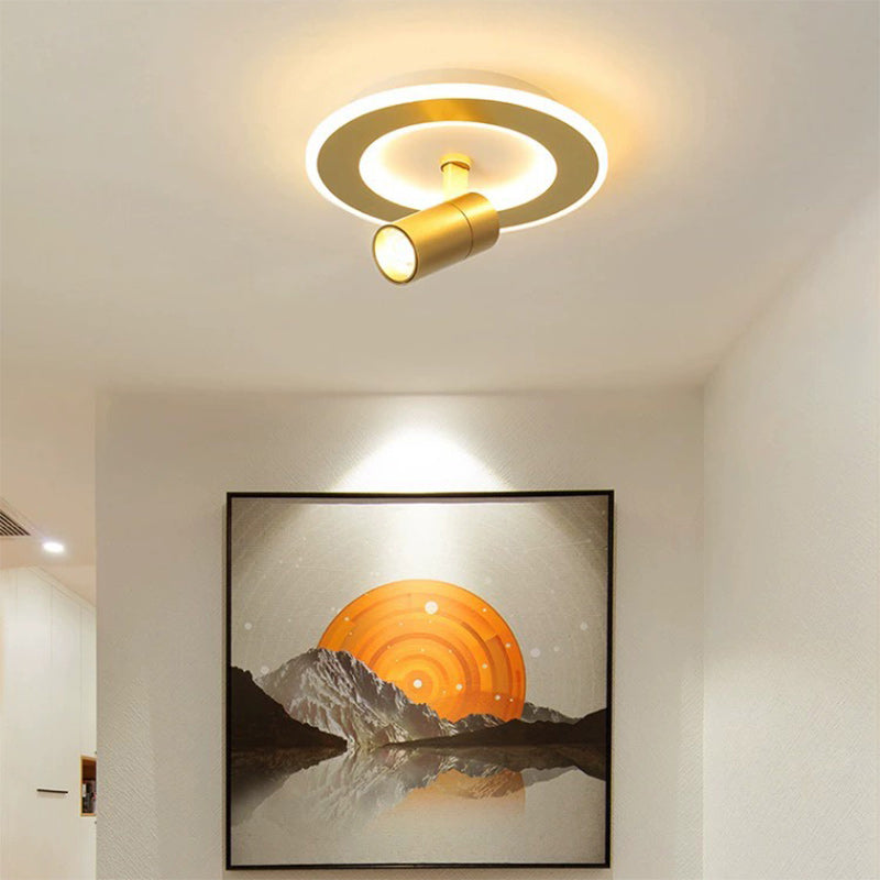 Plafonnier LED carré en fer moderne de luxe avec projecteur en acrylique pour chambre à coucher 