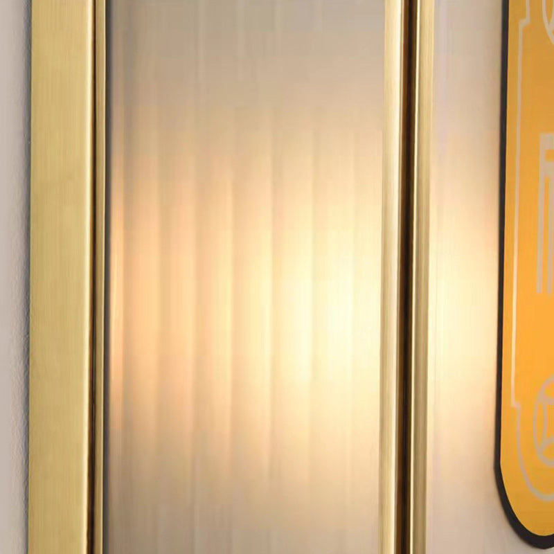 Lumière murale extérieure contemporaine de luxe en cuivre avec abat-jour en verre à 1 ampoule pour jardin 