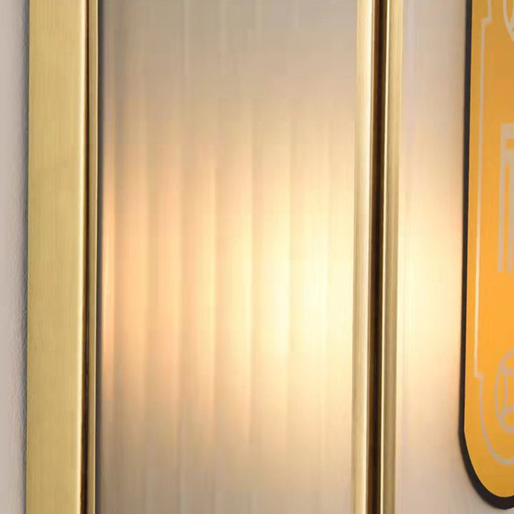Lumière murale extérieure contemporaine de luxe en cuivre avec abat-jour en verre à 1 ampoule pour jardin 