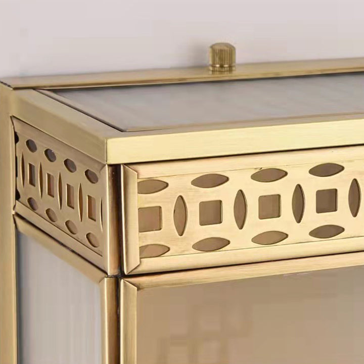 Lumière murale extérieure contemporaine de luxe en cuivre avec abat-jour en verre à 1 ampoule pour jardin 