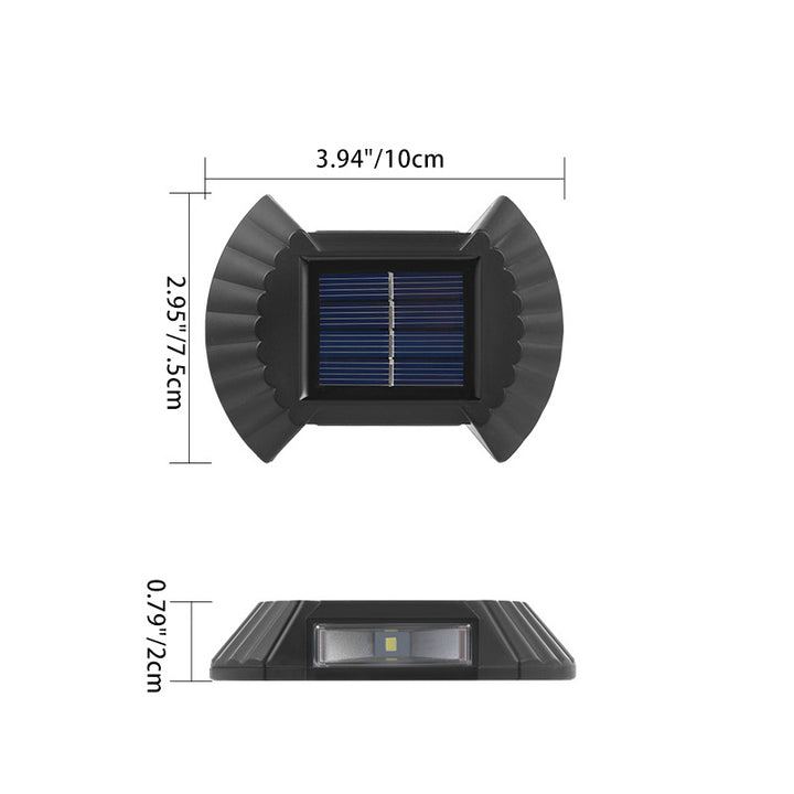 Lampe murale solaire LED éclairée en haut et en bas avec coque ABS industrielle contemporaine pour patio extérieur 