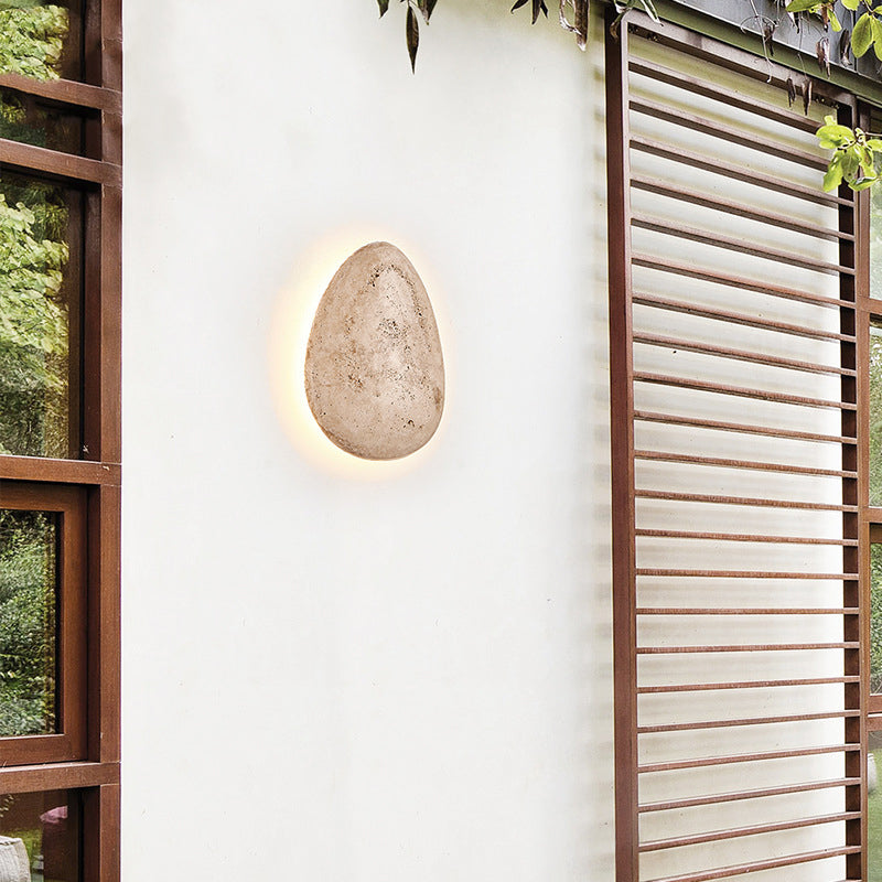 Traditionelle japanische Travertin-Kopfsteinpflaster-Design-LED-wasserdichte Außenwandleuchte für den Garten 