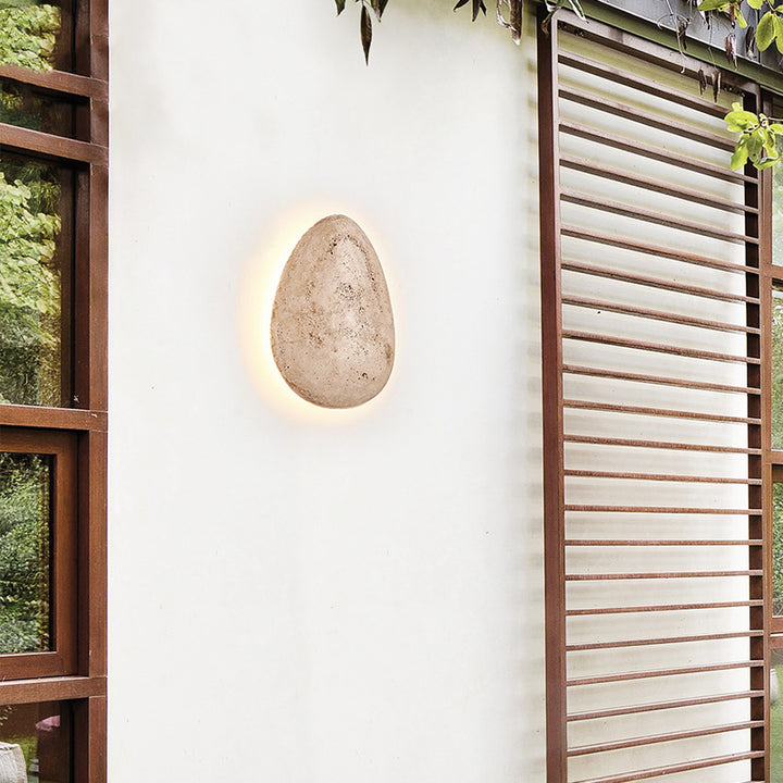 Traditionelle japanische Travertin-Kopfsteinpflaster-Design-LED-wasserdichte Außenwandleuchte für den Garten 