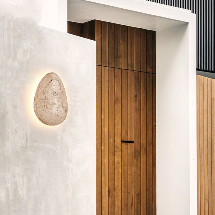 Applique Murale D'extérieur Étanche à LED au Design Traditionnel de Pavé en Travertin Japonais Pour Jardin 