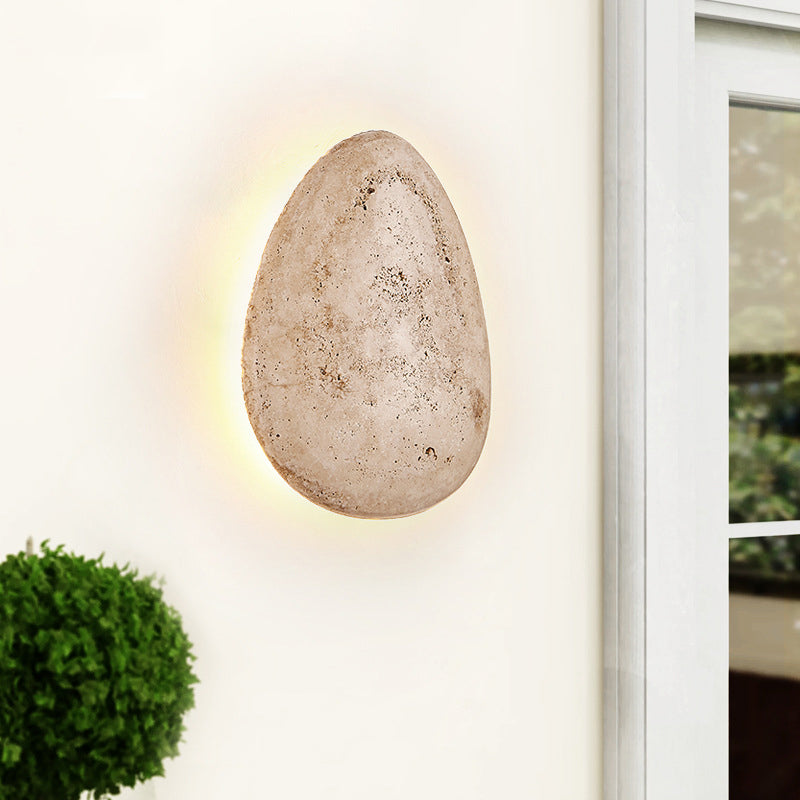 مصباح حائط خارجي مقاوم للماء بتصميم حصى الترافرتين الياباني التقليدي LED للحديقة 